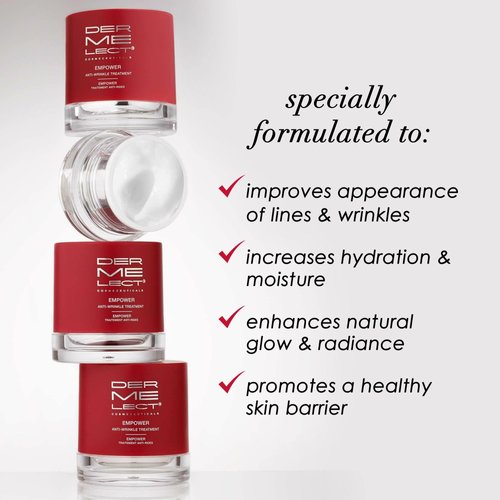 Dermelect Empower Anti-Wrinkle Treatment for Face - Anti Aging Cream with Peptides, Collagen, Ceramides Retinol, Hydrating Smoothing for Fine Lines Wrinkles Dryness Elasticity 1 oz