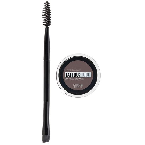 Maybelline TattooStudio Brow Pomade Long Lasting, Buildable, Eyebrow Makeup, Ash Brown, 1 Count