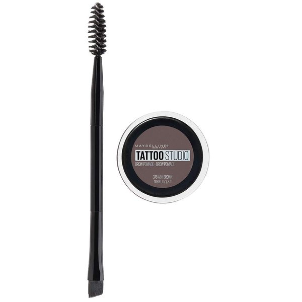 Maybelline TattooStudio Brow Pomade Long Lasting, Buildable, Eyebrow Makeup, Ash Brown, 1 Count