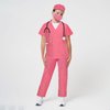 LAUPHIE Kids Scrub Nurse Doctor Dress Up Costumes for Kids Set of 5 Cosplay Pink Green