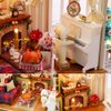 TuKIIE DIY Miniature Dollhouse Kit, 1:24 Scale Wooden Mini Doll House Accessories with Furniture for Kids Teens Adults(Holiday Times)