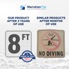 Aquatic Custom Tile, 8FT Pool Depth Markers, 6x6 Inches Vinyl Pool Stickers, Swimming Pool Number Markers, Pool Safety Signage, Adhesive Pool Depth Markers Stickers for Decks, Made in USA