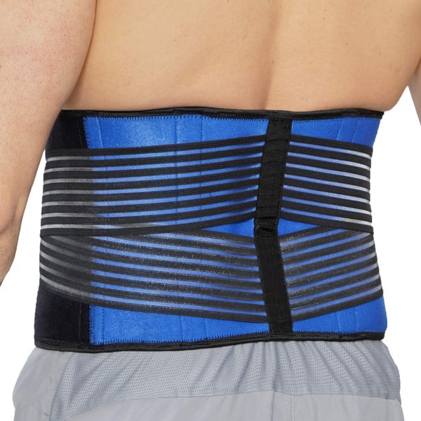 NeoTech Care Neoprene Back Brace for Optimal Support and Pain Relief - Adjustable Compression Belt for Lumbar Stability - Comfortable and Breathable Lower Back Support (Blue, Size 4XL)