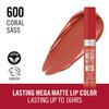Rimmel London Lasting Mega Matte Liquid Lipstick, Long-Lasting, Hydrating, Vegan Formula - 600 - Coral Sass, 0.25oz