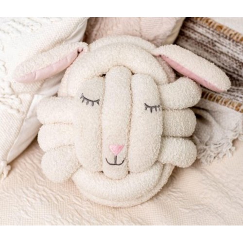 8" Sheep Knot Pillow | Lamb Stuffed Animal & Kids Room Decor | Plushy Cuddle PIllows | Sheep Plush | Emotional Support Stuffed Animal | Kids Pillow & Anxiety Stuffed Animals