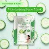 Clear Beauty Cucumber and Aloe Sheet Face Mask - Soothes Irritated Skin, Reduce Wrinkles & Fine Lines & Moisturizing - Cruelty Free Korean Skin Care For All Skin Types