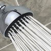 YOO.MEE High Pressure Fixed Shower Head - Strong Powerful Pressure Boosting against Low Flow Showers- 3 Function Wall Mount Rain Shower - Removable Water Restrictor - Luxury Chrome