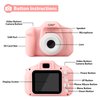 OZMI Kids Selfie Camera for 3-12 Years Old Girls, Christmas Birthday Toy Camera for Toddler with Screen Protector Case, Portable Children Camera for 3 4 5 6 7 8 Year Old Girls with 32GB SD Card - Pink
