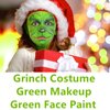 Go Ho UV Blacklight Neon Green Face Body Paint,Water Based Bright Color Neon Fluorescent Body Paint with Cushion Applicator,Glow In The Dark Under UV Lighting Party Neon Green Grinch Makeup Washable