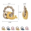 Yobkira Natural Wood & Silicone Teether Ring with Gift Package，Baby Teething Toys Best for Babies 3 Months UP，Cute Whale，100% Food-Grade Silicone (Yellow)