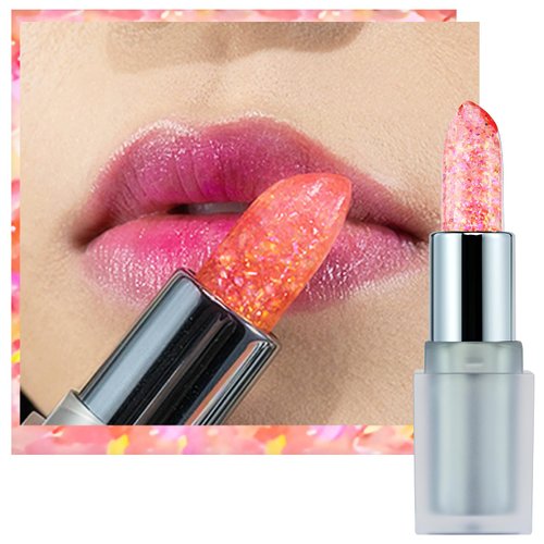 CHARMACY Magicolor Star Glow Lipstick, Color Changing Lipstick, Moisturizing Long Lasting Lip Balm, Temperature Color Change Lip Stain Makeup for Women, PEACH JELLY(#05)