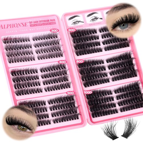 Fluffy Lash Clusters 30D-100D Individual Lashes Clusters Cat Eye Lash Extension Wispy Cluster Eyelash Extensions 6 Styles Mixed Eyelash Clusters by ALPHONSE