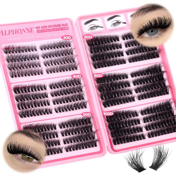 Fluffy Lash Clusters 30D-100D Individual Lashes Clusters Cat Eye Lash Extension Wispy Cluster Eyelash Extensions 6 Styles Mixed Eyelash Clusters by ALPHONSE