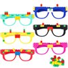 Hxezoc 12 Pcs DIY Building Bricks Glasses Building Blocks Games for Kids Creative Building Block Glasses Party Favors, Carnival Birthday Party, Classroom Games Supplies