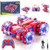 Punieayi Spider Remote Control Car, 2.4Ghz RC Cars with Headlight Double Sided Off-Road 360° Rotating RC Drift Car Toys, Rechargeable 4WD RC Stunt Car Indoor Outdoor Spider Toys for Boys 4-6 5-7 8-13
