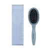 Gentle Detangling Travel Brush, Small Size Paddle Brush with a Pouch, Nylon Pins on Soft Cushion with Ball Tips