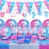 120 Pcs Gender Reveal Birthday Paper Plates Napkins, Gender Reveal Party Supplies Tableware Set for 24 Guests, Gender Reveal Themed Birthday Party Decorations for Kids Boys Girls Baby Shower