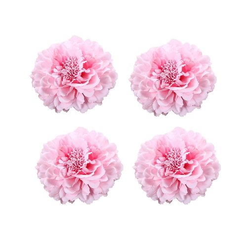 Koolgil Women's 4Pcs Bohemia Peony Flowers Hairpin Hair Clip Flower Brooch for Travel Party Festivals (Light Pink)