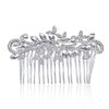 Anglacesmade Bridal Hair Comb Crystal Hair Comb Silver Rhinestone Headpiece Marquise Side Comb Sapphire Wedding Hairpiece Prom Bridesmaid Hair Jewelry for Women and Girls