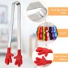 Shindel Silicone Mini Tongs, 8pcs 5-inch Kids Tongs ，Colourful Small Food Tongs for Serving Food, Ice Cube, fruits, Sugar,Kitchen Gadgets