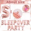 Sleepover Party Supplies for Girls - Rose Gold Sleepover Party Decorations Balloon Banner Set Sleepover Birthday Decorations for Boys Girls Theme Party