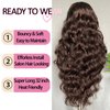 SOKU 32 Inch Long Brown 13x6 Lace Frontal Wig Lightweight Wavy Hair Pre Plucked Hairline with Baby Hair Glueless Transparent Lace Heat Resistant Synthetic Lace Front Wigs for Black Women