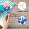 24Pcs Hanukkah Candlestick Cupcake Toppers, Glitter Blue Candlestick Decoration for Hanukkah Party Decorations Chanukkah Theme Party Supplies (candlestick)