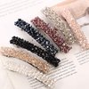 1Pc Black Hair Clips Handmade Rhinestone Barrettes Metal Hair Holders Clips and Barrettes Hair Clips for Women Girls Headwear Styling Accessorie