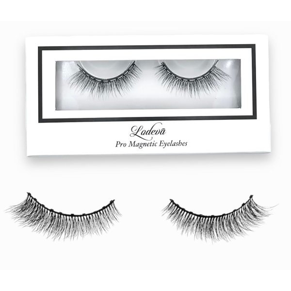 Lodeva Magnetic Eyelashes - 10 Magnets Lashes - Faux mink - Lightweight - Wispy Natural Look - Reusable Up to 50 Wears - Easy-to-Apply False Eyelashes - 1 Pair (Girly)