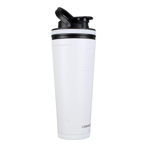 Ice Shaker 36Oz Stainless Steel Protein Shaker Bottle, Leak-Proof Gym Water Bottle, Keeps Drinks Ice-Cold for 40+ Hours, White, As Seen on Shark Tank