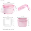 Denture Bath Case Cup Box Holder Storage Soak Container with Strainer Basket for Home or Travel Denture Cleaning (pink)