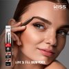 Kiss New York Professional Eyebrow Pencil, D-Shape Design for Line & Fill, Dual-Sided Retractable Brow Definer with Spoolie, Silky Smooth Texture, Cruelty-Free (Brunette)