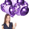 Purple and Confetti Balloons 66 Pcs 12inches Lavender Lilac Latex Balloons and 2 Roll of Purple Ribbon for Birthday Wedding Children's Parties Decorations