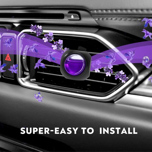 Car Air Freshener Vent Clips, 8 Pack, Provides Long-Lasting Scent, Up to 240 Days, Odor Eliminator (Lavender)