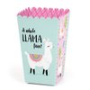 Whole Llama Fun - Llama Fiesta Baby Shower or Birthday Party Favor Popcorn Treat Boxes - Set of 12