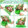 Sloth Birthday Party Decorations Set Sloth Theme Happy Birthday Banner Cake Toppers and 3 Pieces Sloth Honeycomb Table Centerpiece for Baby Shower, Birthday Party