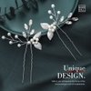 Asooll Pearl Bride Wedding Hair Pins Silver Leaf Bridal Hair Pieces Crystal Hair Clips Rhinestone Hair Accessories for Women and Girls(Pack of 2)