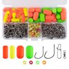 Dr.Fish 200PCs Pompano Rig Making Kit Surf Fishing Rig Accessories Bottom Rig Parts Snell Floats Fishing Beads Circle Hooks Saltwater Fishing Swivels Duo Lock Snaps