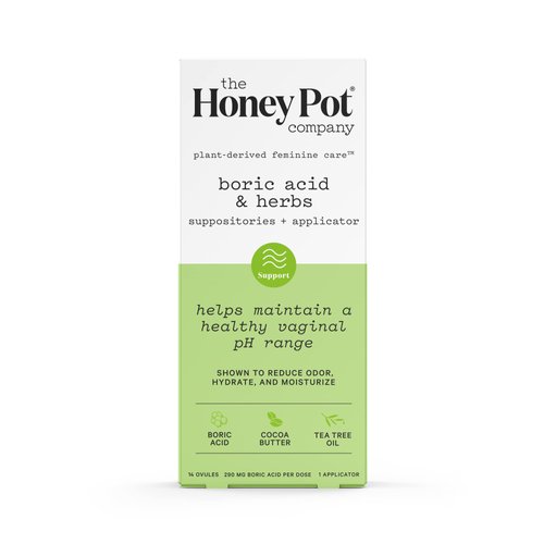 The Honey Pot Company 7 Day Boric Acid & Herbs Suppositories - Maintains and Balances Healthy Vaginal pH, Manages Odor, Hydrates, & Moisturizes. Gynecologist Approved.