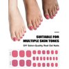 EBANKU Gel Toe Nail Stickers Cured Gel Nail Strips for Toes Gel Toenail Strips Nail Art Wraps Long-Lasting Toe Gel Nail Polish Wraps Gel Nail Art Stickers for Toes UV/LED Lamp Required (Shiny Pink)
