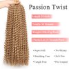 Leeven 24 Inch 2 Packs Water Wave Passion Twist Crochet Hair Blonde Hot Water Setting Synthetic Passion Twists Crochet Braids Hair for Butterfly Locs 36 Strands 27#