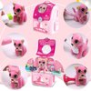 Pet Cat Carrier Backpack Toy, MAGIC4U 23PCS Pet Care Playset,Vet Clinic and Doctor Kit for Kids, Pet Veterinarian Medical Role Play Set for Boys and Girls Ages 3-6 Pink