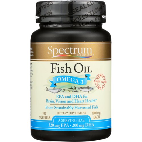 Spectrum Essentials Softgels, Fish Oil Omega-3, 1000 mg, 100 Count