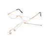 DBEFTLI Half Frame Reading Glasses - Half Moon Readers with Spring Hinge for Women Men (2 PCS in Pouch) 3.00
