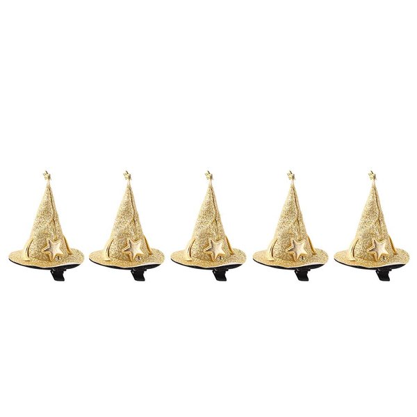 5pcs Mini Witch Hat Hair Pins Cute Hair Styling Hair Fixing Hair Clips Cosplay Costume Accessories Hair Accessories for Halloween Party Decoration for Kid Girl