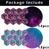 24 Pieces MTG Dice Counters Magic The Gathering Counter Status Tokens Starry Sky D6 Dice Set for MTG Cards Game Night Accessories(Turquoise&Lilac, Navy&Purple)