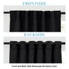 RYB HOME Bedroom Blackout Curtains - Small Window Treatment Set Energy Saving Thermal Insulated Drapes for Living Room/Nursery/Kitchen, 42-inch Wide x 45-inch Long, Black, 2 Panels