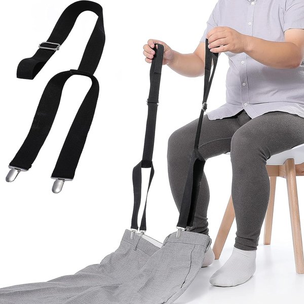 Fanwer Metal Clip Dressing Aid - 2Pcs, 2nd Gen, Adjustable 26-41 Inches - Ideal for Elderly, Disabled, Seniors, Pregnant Women, and Handicapped Individuals.