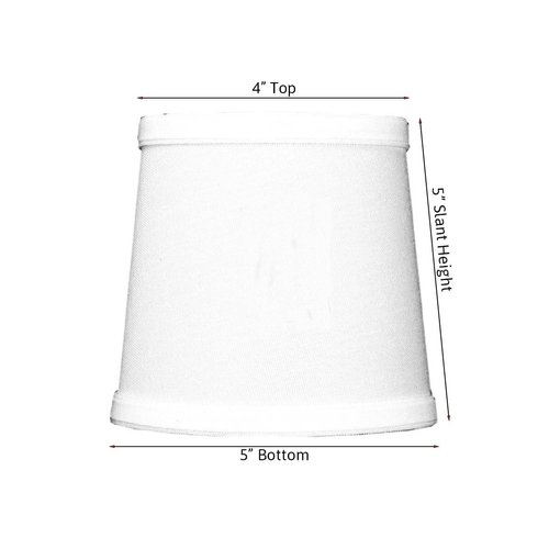 5x6x5 White Linen Drum Chandelier Clip-On Lampshade - Perfect for chandeliers, foyer lights, and wall sconces -Small, White