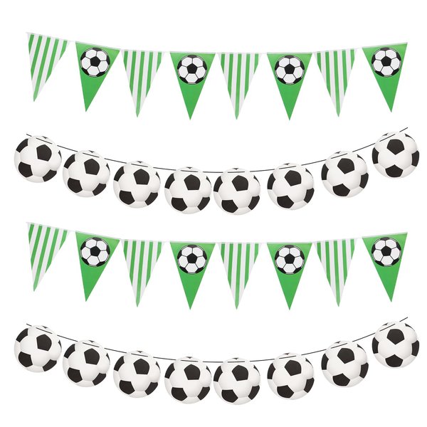4 Pack Soccer Pennant Flag Soccer Party Supplies Soccer Banner Decoration Soccer Birthday Decorations Banner Soccer Birthday Garland Soccer Ball Paper Cutouts for Birthday Party Home Decor